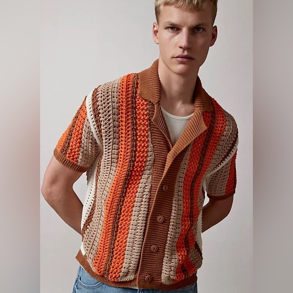 NWT BDG Striped Crochet Sweater - Small